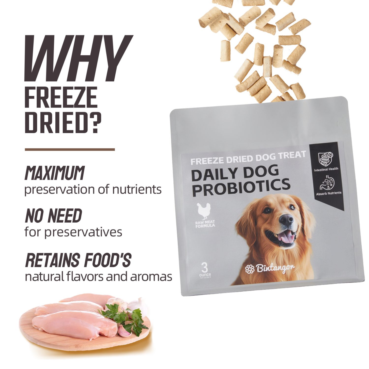 Probiotics Raw Bone and Meat Freeze-dried Dog Food M (397g)