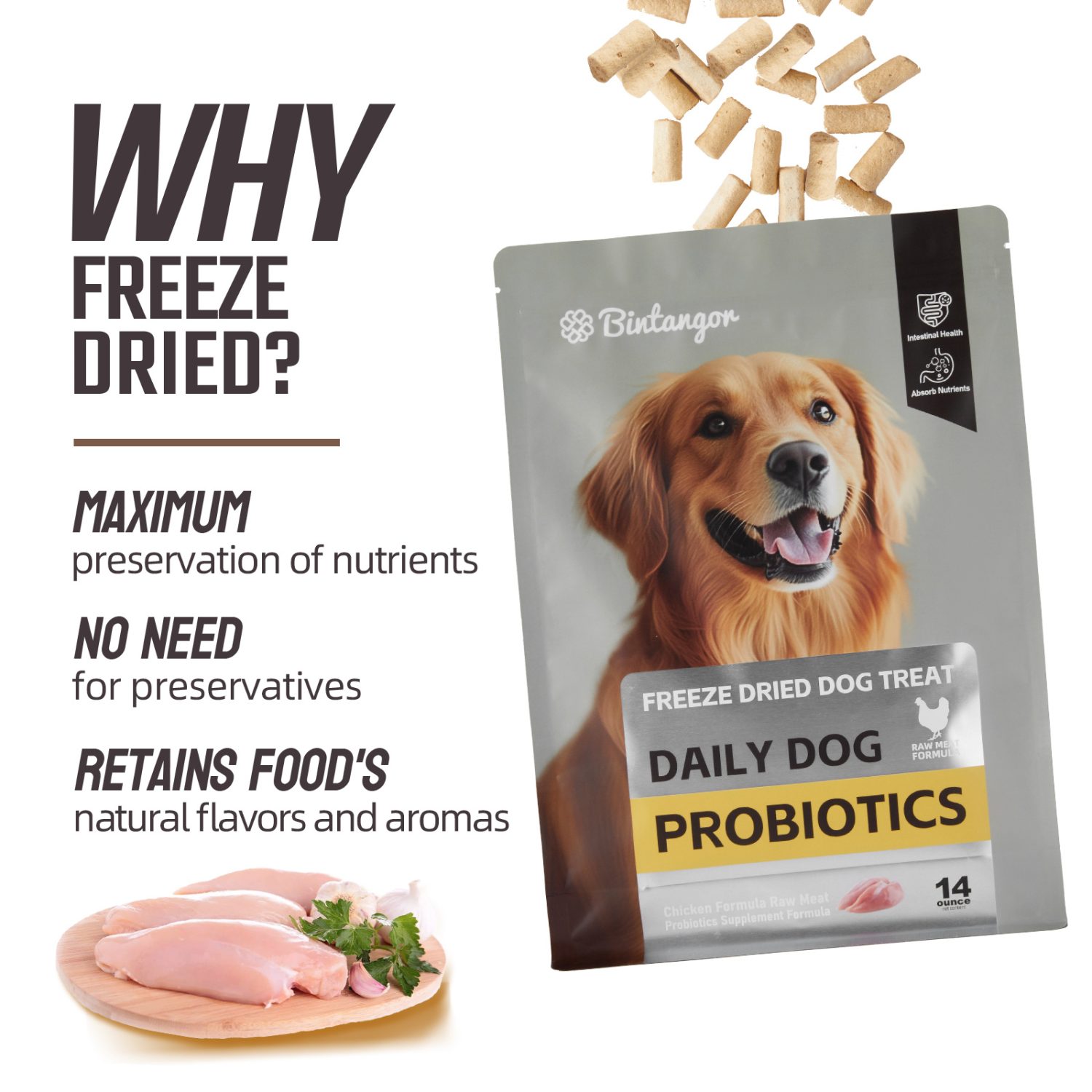 Probiotics Raw Bone and Meat Freeze-dried Dog Food M (397g)