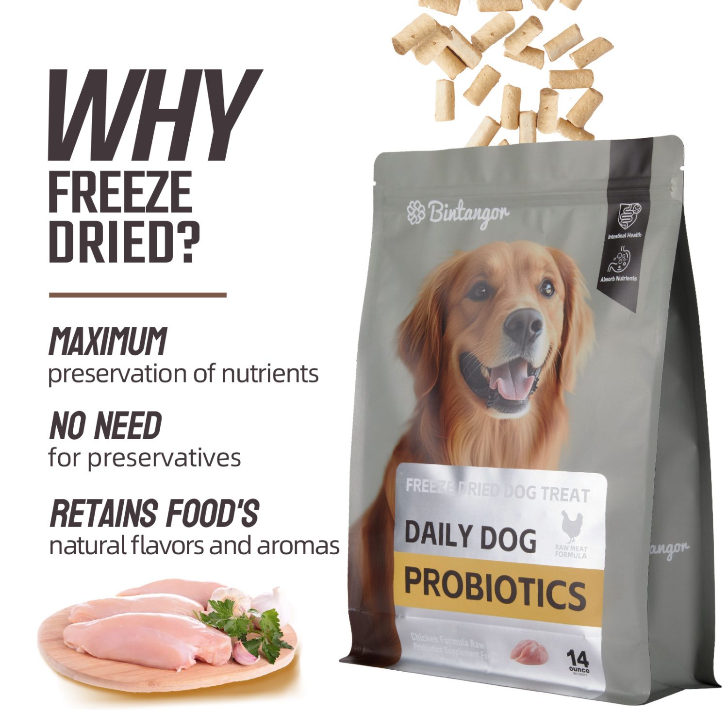 Probiotics Raw Bone and Meat Freeze-dried Dog Food M (397g)