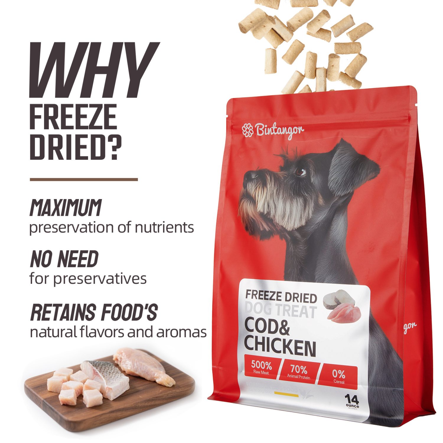 Chicken Cod Freeze-Dried Dog Food M (397g)