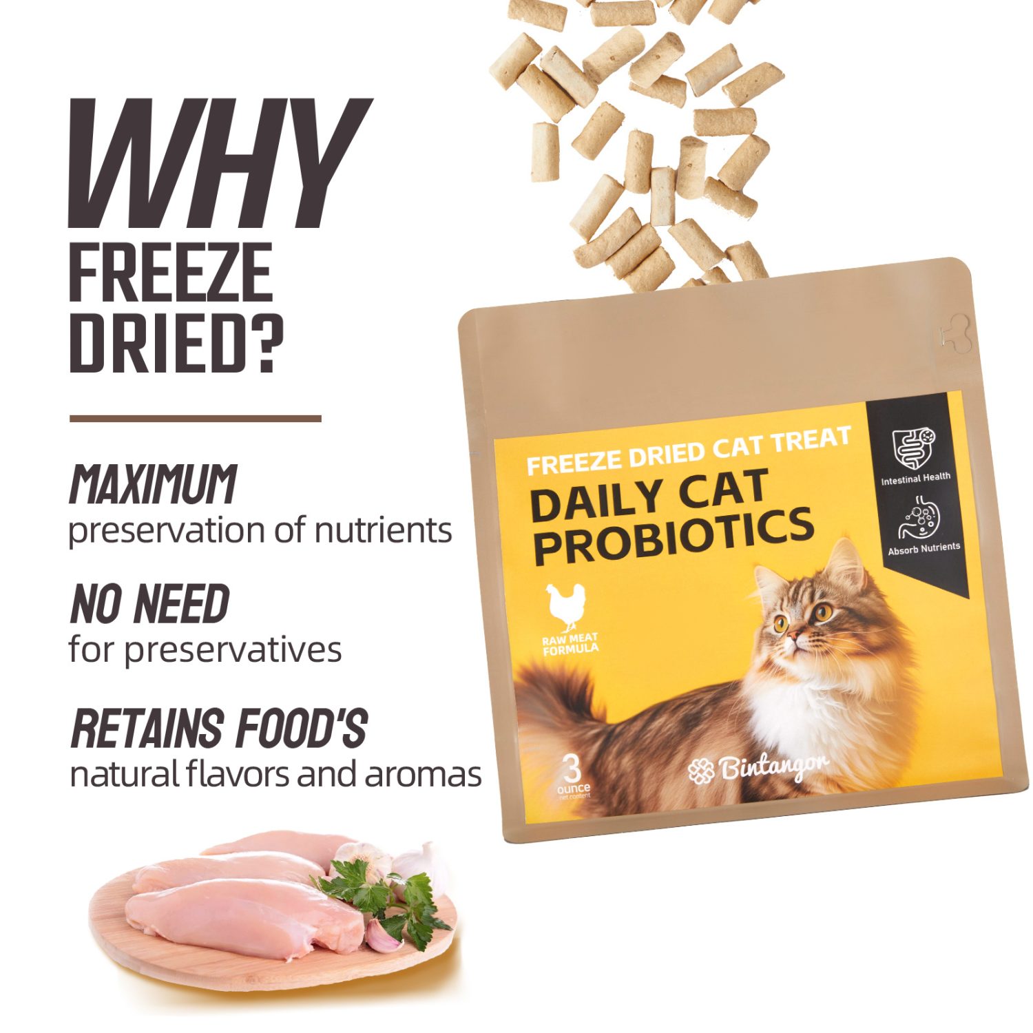 Multivitamin Calcium Raw Bone Meat Freeze-dried Cat Food M (397g)