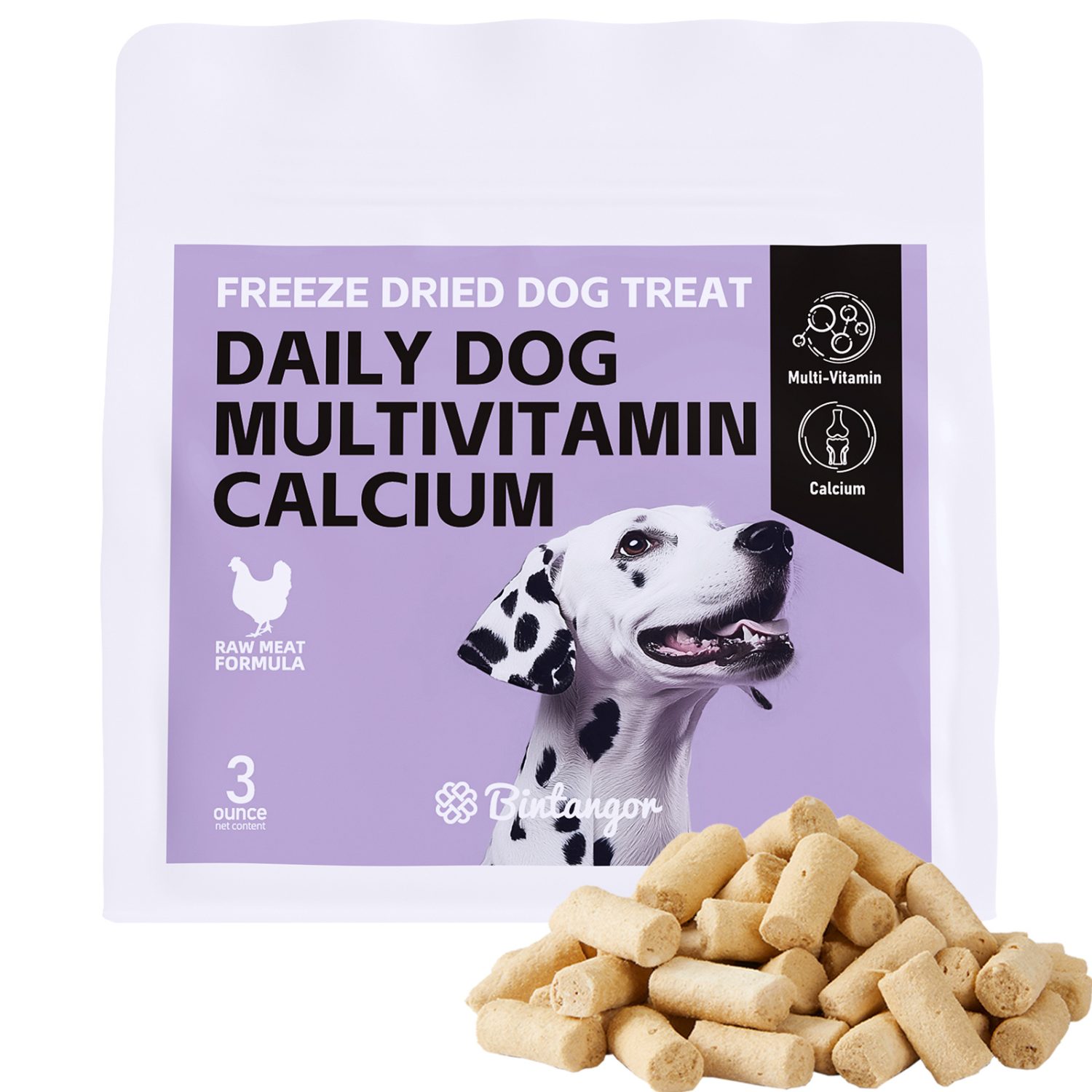 Multivitamin calcium raw bone meat freeze-dried dog food M (397g)