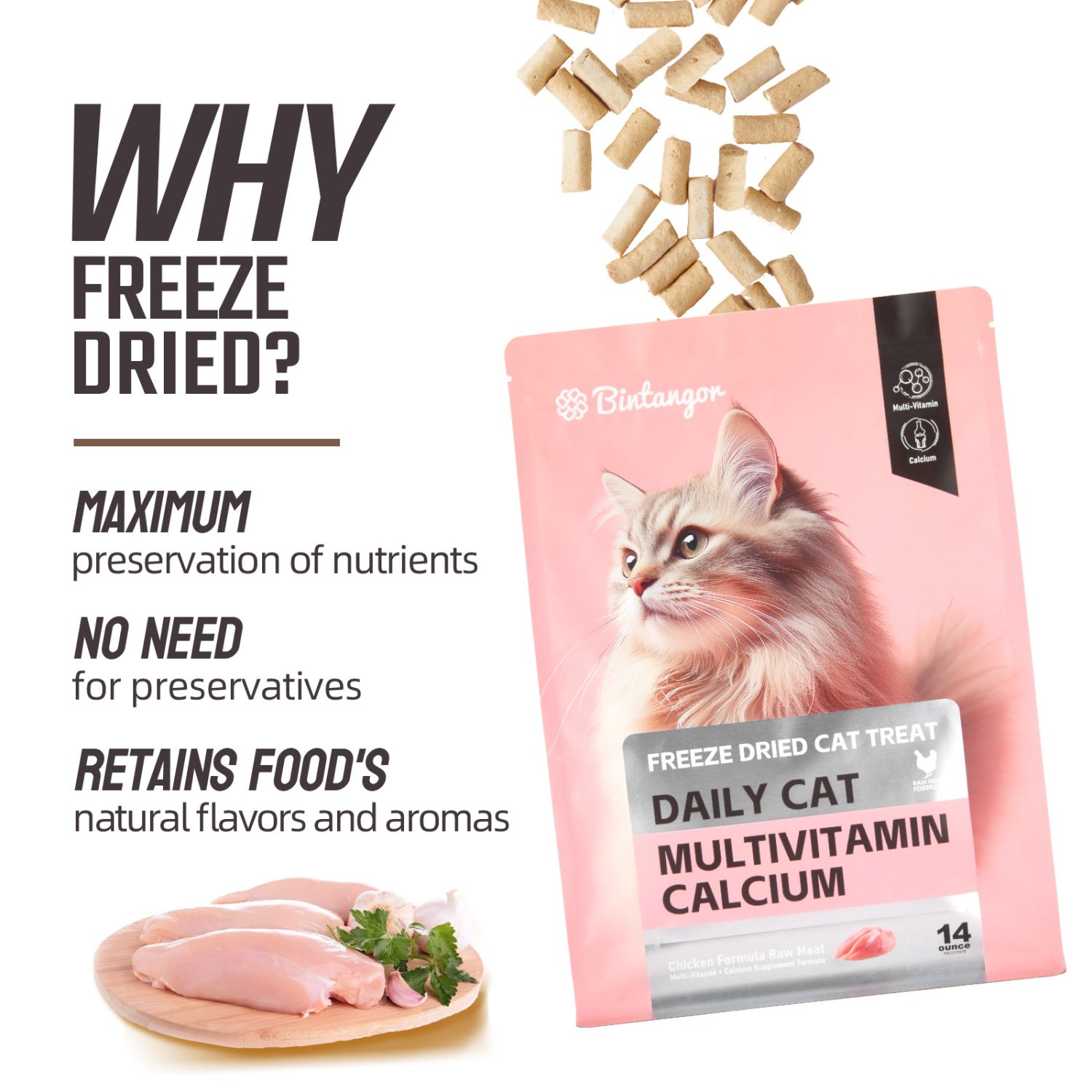 Probiotics Raw Bone and Meat Freeze-dried Cat Food M (397g)